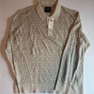 Abercrombie & Fitch Beige Patterned Men's Sweater Johnny collar